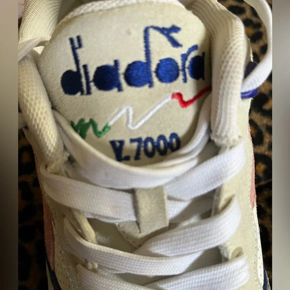 Diadora Cream Sneakers with Pink and Blue Highlights - Picture 5 of 5